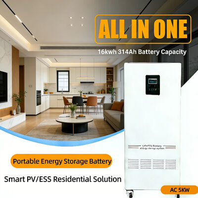 NK005A 51.2v 48v Όλα σε Ένα 5Kw Μετατροπέας και 15Kwh 16 Kwh 300Ah 314Ah LifePo4 Μπαταρία Ηλιακό Σύστημα Αποθήκευσης Ενέργειας Οικίας